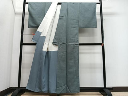 平和屋着物■上質な色無地　柳煤竹色　正絹　逸品　CABM6764ua