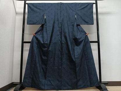 平和屋着物■本場大島紬　7マルキ　麻の葉文様　正絹　逸品　CABM6767ua