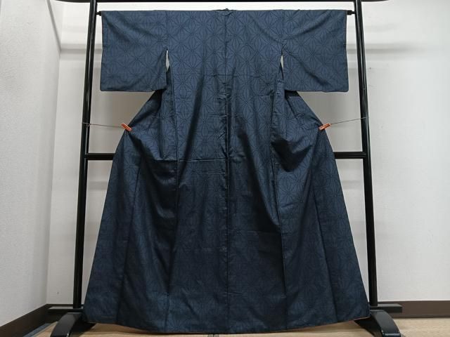 平和屋着物■本場大島紬　7マルキ　麻の葉文様　正絹　逸品　CABM6767ua