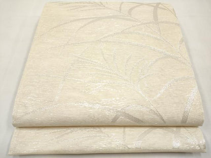 平和屋着物＊夏物　六通柄袋帯　草木文　銀糸　正絹　逸品　CABM6826tx