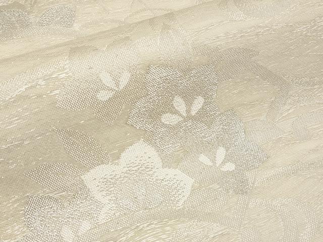 平和屋着物＊夏物　六通柄　本袋帯　地紙花文　銀糸　正絹　逸品　CABM6827tx