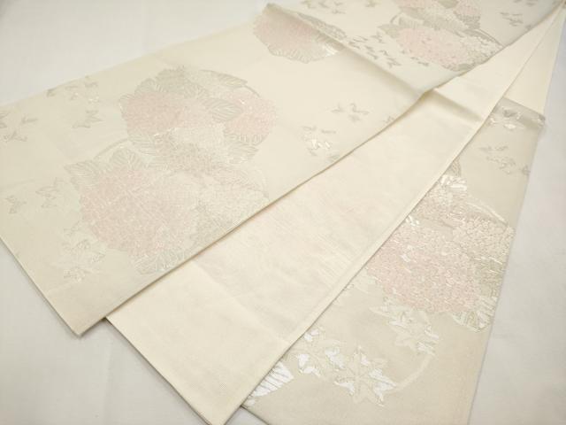 平和屋着物＊夏物　六通柄袋帯　紫陽花　銀糸　正絹　逸品　CABM6829tx