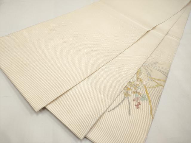 平和屋着物＊夏物　太鼓柄袋帯　絽綴れ　草花文　金銀糸　正絹　逸品　CABM6840tx