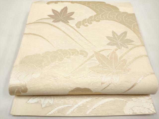 平和屋着物＊夏物　六通柄袋帯　竜田川　金糸　正絹　逸品　CABM6842tx