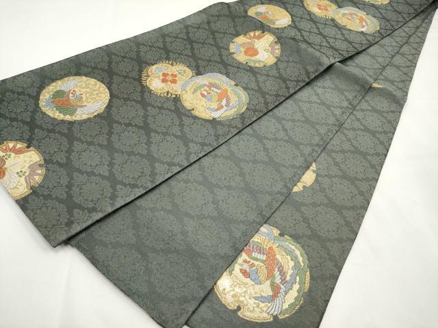 平和屋着物＊夏物　六通柄袋帯　鳳凰唐草文　金糸　正絹　逸品　CABM6843tx