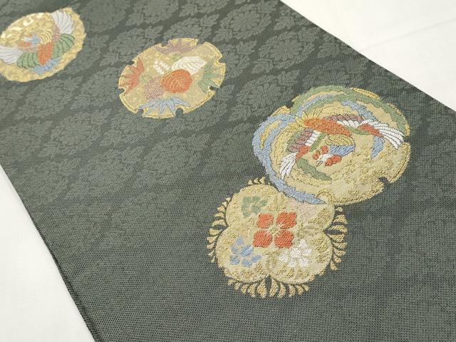 平和屋着物＊夏物　六通柄袋帯　鳳凰唐草文　金糸　正絹　逸品　CABM6843tx