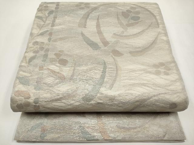 平和屋着物＊夏物　六通柄袋帯　草花丸文　金糸　正絹　逸品　CABM6844tx