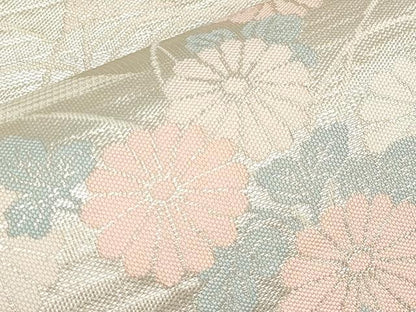 平和屋着物＊夏物　六通柄袋帯　霞草花文　正絹　逸品　CABM6849tx