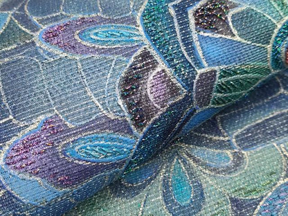平和屋着物＊夏物　中国三大刺繍　相良刺繍　太鼓柄袋帯　正倉院　銀彩　正絹　逸品　未使用　CABM6981tx