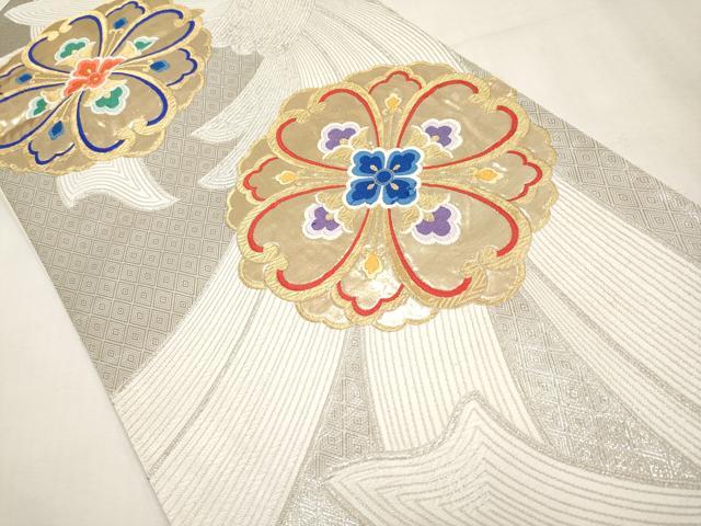 平和屋本店▼六通柄袋帯　唐織　正倉院　二丁箔　本金箔　正絹　逸品　CABM6993tx