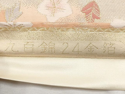 平和屋本店▼六通柄袋帯　しよう美　辻が花　九百錦24金箔　正絹　逸品　未使用　CABM6994tx