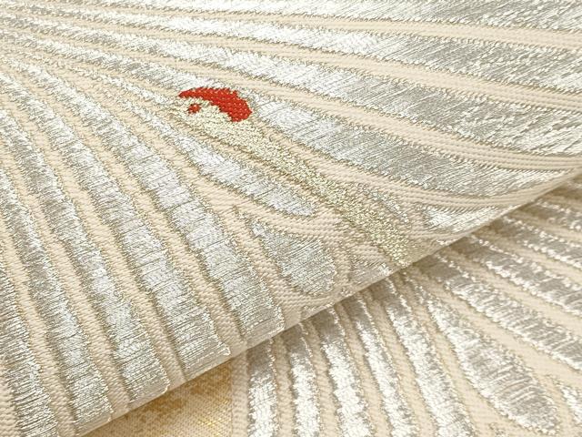 平和屋本店▼六通柄袋帯　飛鶴文　K24純金箔蒔絵　正絹　逸品　CABM6997tx