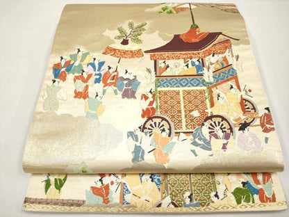 平和屋本店▼六通柄袋帯　唐織　祇園祭　純金　正絹　逸品　CABM7007tx
