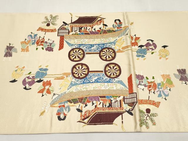 平和屋本店▼六通柄袋帯　唐織　祇園祭　純金　正絹　逸品　CABM7007tx