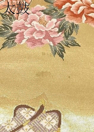 平和屋本店▼西陣　前田徳織物謹製　六通柄袋帯　唐織　葵祭絵巻図　九百泥金箔　正絹　逸品　未使用　CABM7012tx