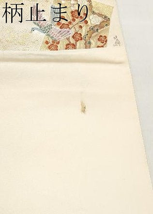 平和屋本店▼六通柄袋帯　唐織　桃山花鳥短冊文　本金箔　正絹　逸品　CABM7039tx