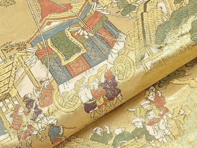 平和屋本店▼六通柄袋帯　祇園巡行図　本金箔　正絹　逸品　CABM7040tx