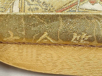 平和屋本店▼六通柄袋帯　祇園巡行図　本金箔　正絹　逸品　CABM7040tx