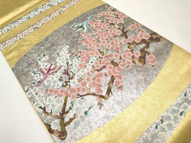 平和屋本店▼六通柄袋帯　唐織　本金襲　悦琳　本金箔引箔二重織　正絹　逸品　CABM7043tx