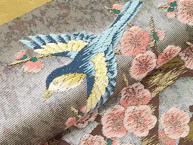 平和屋本店▼六通柄袋帯　唐織　本金襲　悦琳　本金箔引箔二重織　正絹　逸品　CABM7043tx