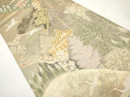 平和屋本店▼六通柄袋帯　京の夢百景　本金箔　正絹　逸品　CABM7046tx