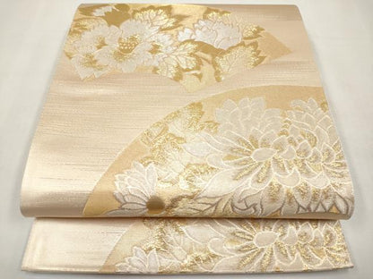 平和屋本店▼西陣　六通柄袋帯　地紙草花文　純金二重箔　正絹　逸品　未使用　CABM7048tx
