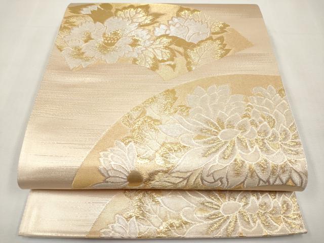 平和屋本店▼西陣　六通柄袋帯　地紙草花文　純金二重箔　正絹　逸品　未使用　CABM7048tx