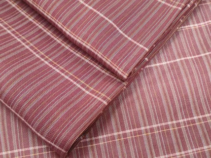 平和屋着物＊夏物　お召　紗　格子文　正絹　逸品　CABM7307th