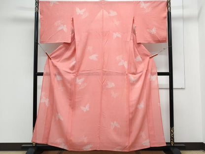 平和屋着物＊夏物　江戸小紋　絽　舞蝶文　正絹　逸品　CABM7312th
