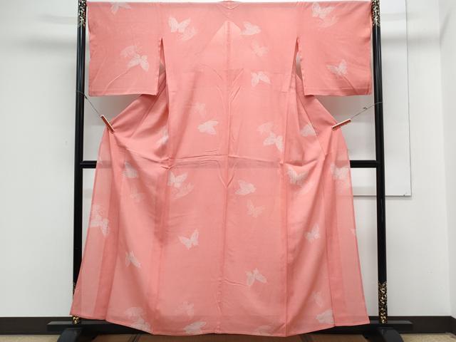 平和屋着物＊夏物　江戸小紋　絽　舞蝶文　正絹　逸品　CABM7312th