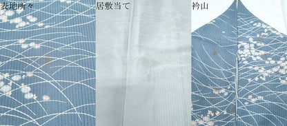 平和屋着物＊夏物　小紋　縦絽　草花文　正絹　逸品　CABM7318th