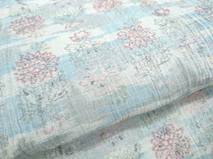 平和屋着物＊夏物　本場小千谷ちぢみ　草花文　麻　逸品　CABM7320th