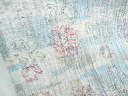 平和屋着物＊夏物　本場小千谷ちぢみ　草花文　麻　逸品　CABM7320th