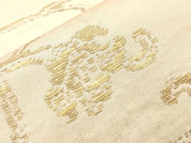 平和屋着物●六通柄袋帯　牡丹唐草文　金糸　正絹　逸品　CABM7604dy