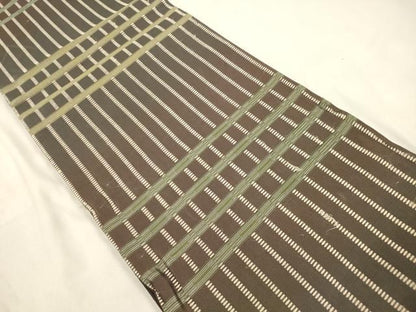 平和屋着物●六通柄袋帯　吉野間道　正絹　逸品　CABM7607dy