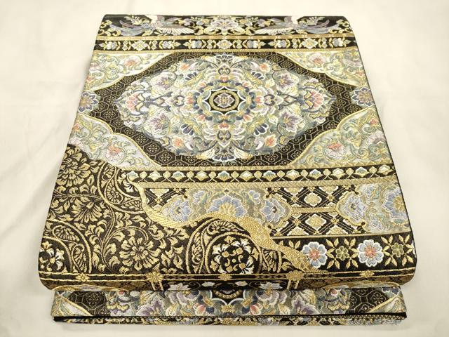 平和屋着物●西陣　六通柄袋帯　唐織　天井花鳥文　金糸　正絹　逸品　未使用　CABM7611dy