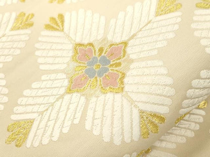 平和屋着物●六通柄袋帯　九百唐織　正倉若松文　金糸　正絹　逸品　CABM7614dy