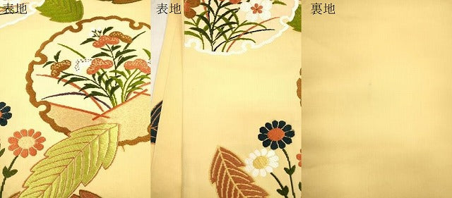 平和屋着物●六通柄　本袋帯　唐織　雪輪草花文　金糸　正絹　逸品　CABM7642dy