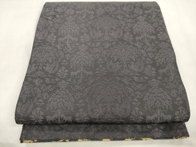 平和屋着物●両面　六通柄袋帯　葡萄蔦の葉文　正絹　逸品　CABM7676dy