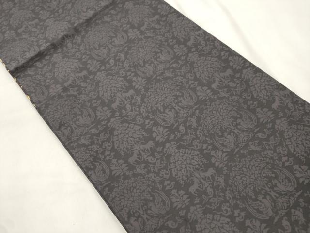 平和屋着物●両面　六通柄袋帯　葡萄蔦の葉文　正絹　逸品　CABM7676dy