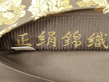 平和屋着物●西陣織　陰山織物謹製　箔屋清兵衛　六通柄袋帯　作家物　正絹錦織　有栖川　金糸　正絹　逸品　CABM7683dy