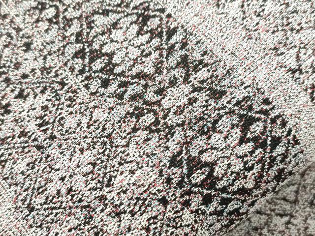 平和屋着物●西陣　とみや織物謹製　とみや帯　両面　全通柄袋帯　点描織　紬の里　葡萄染糸　幾何学花文　長尺　正絹　逸品　CABM7685dy