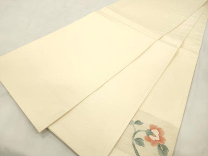 平和屋着物●太鼓柄袋帯　すくい織　向い鳥花文　正絹　逸品　CABM7698dy