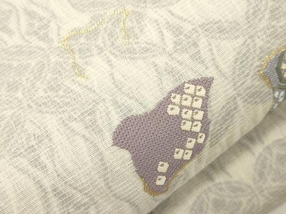 平和屋着物▽西陣　志都香謹製　六通柄袋帯　スリーシーズン　春夏秋　千鳥文　金糸　反端付き　正絹　逸品　CABM7706dy