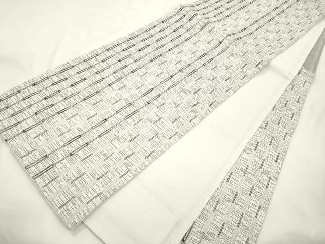 平和屋着物●六通柄袋帯　幾何学文　正絹　逸品　CABM7707dy