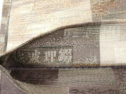平和屋着物▽織の宝石・ダイヤモンドカット 佐波理綴 両面 全通柄袋帯 スリーシーズン 春夏秋 宝相華友 金糸 正絹 逸品 CABM7710dy