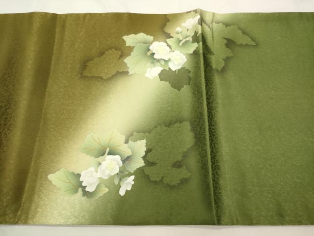 平和屋着物●京の匠日展作家　丹下雄介　太鼓柄袋帯　作家物　草花文　金彩　やまと誂製　正絹　逸品　CABM7718dy
