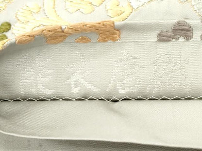 平和屋着物●六通柄袋帯　能衣唐織　桐唐草文　金糸　正絹　逸品　CABM7722dy