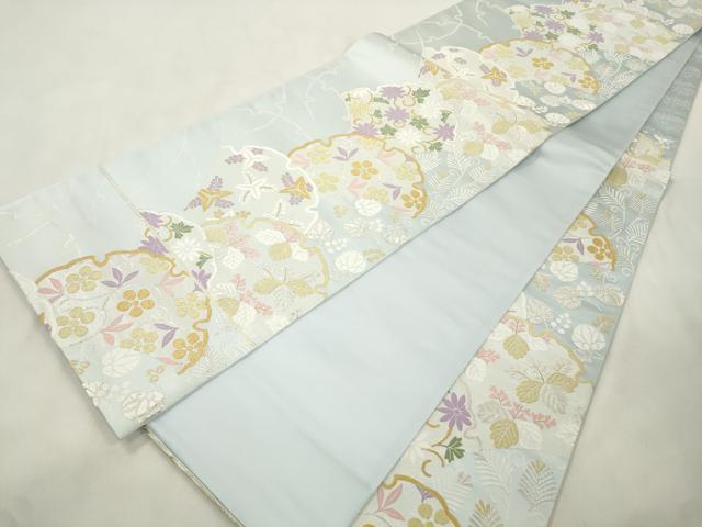 平和屋着物●「美しいキモノ」お馴染みのメーカー　となみ織物　六通柄袋帯　祥花雪輪文　金銀糸　正絹　逸品　CABM7725dy