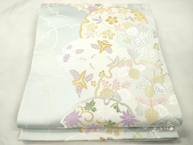平和屋着物●「美しいキモノ」お馴染みのメーカー　となみ織物　六通柄袋帯　祥花雪輪文　金銀糸　正絹　逸品　CABM7725dy